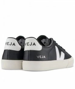 Veja Campo Chrome Free Leather Trainers Shoes - Black White
