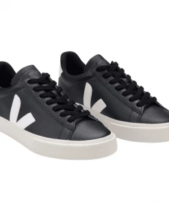 Veja Campo Chromefree Leather Black White Trainers Mens