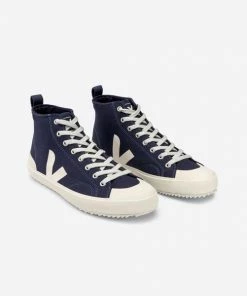 Veja Nova High Top Trainer Shoes Marine Pierre