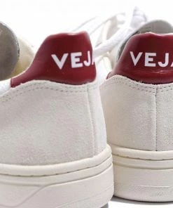 Veja Veja V-10 Suede & Mesh Basketball Sneaker White & Marsala