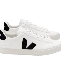 Veja Campo Chromefree Leather White Black Trainers Mens
