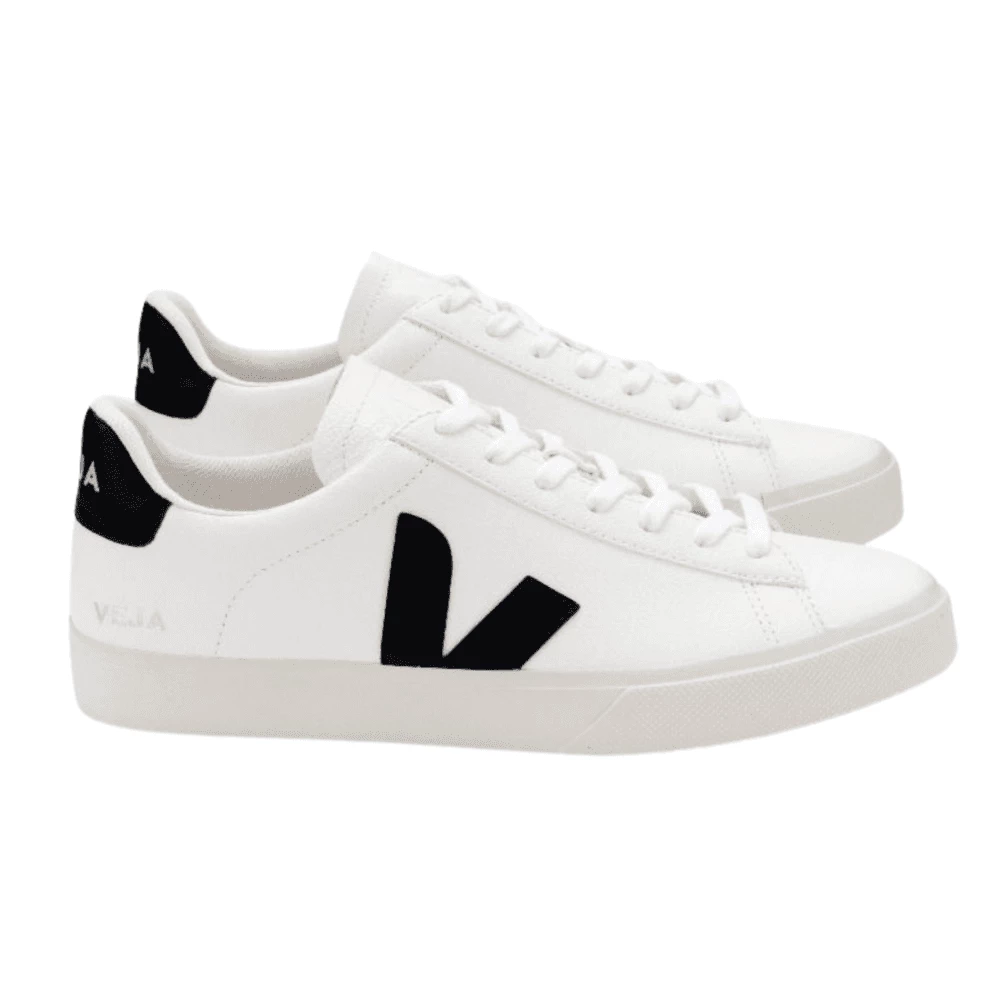 Veja Campo Chromefree Leather White Black Trainers Mens