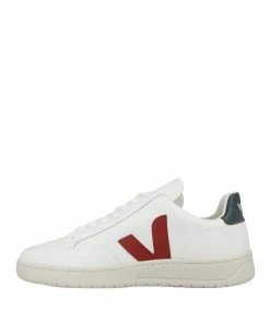 Veja Scarpe V-12 Leather Uomo Extra White/Marsala/Nautico