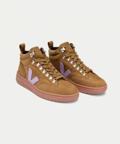 Veja Brown Lavander Roraima Nubuck Trainer Womens