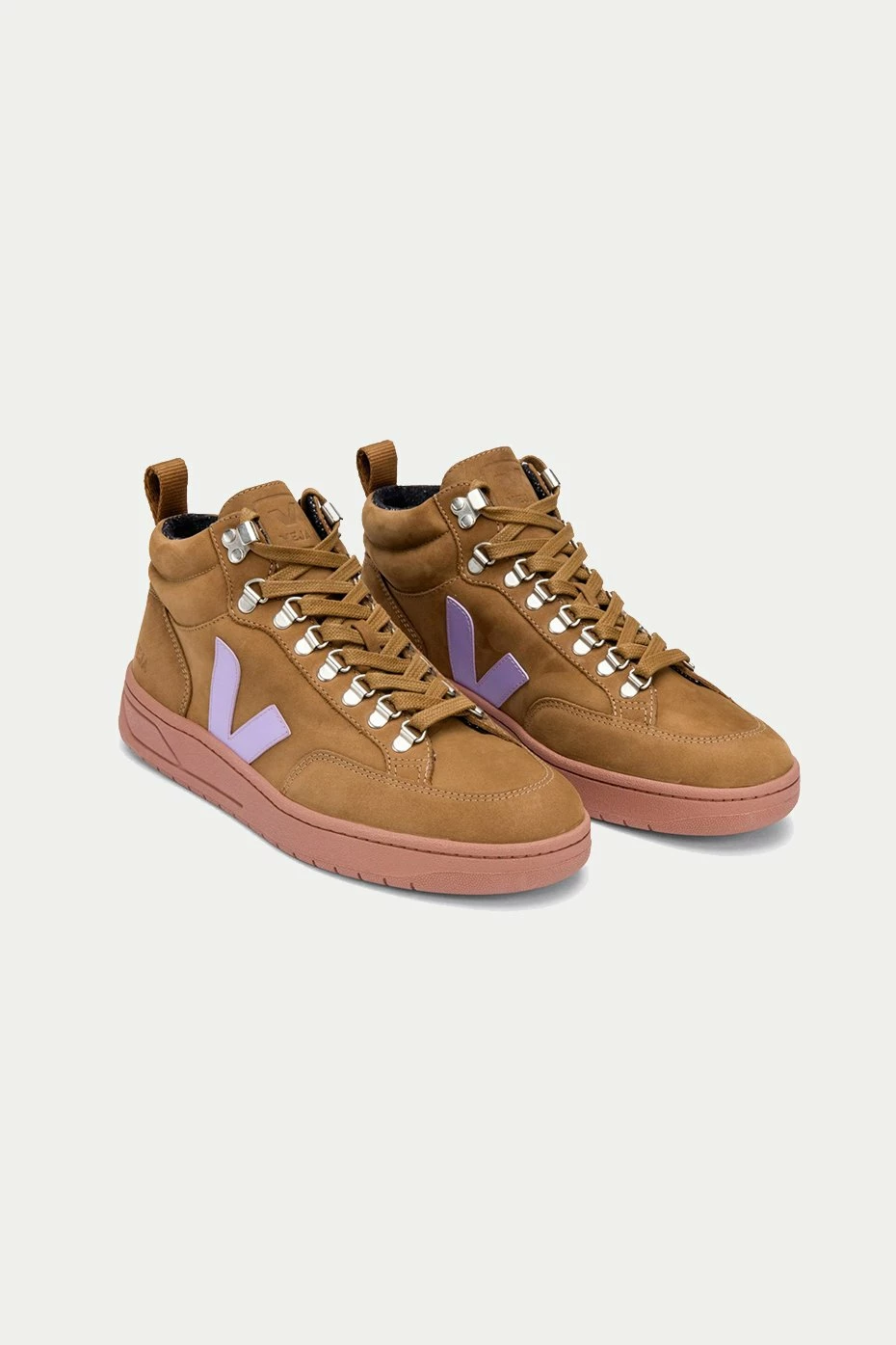 Veja Brown Lavander Roraima Nubuck Trainer Womens