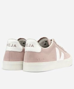 Veja Campo Nubuck Trainers - Babe White
