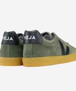 Veja Essbar Suede Olive Black Natural Sole Sneakers