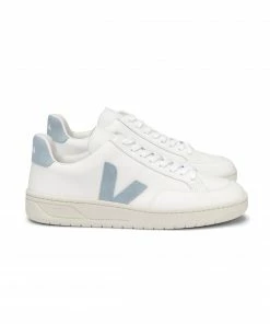 Veja V-12 Leather Trainers - White Steel