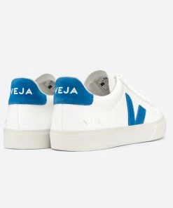 Veja Campo Leather Trainers - White Swedish Blue