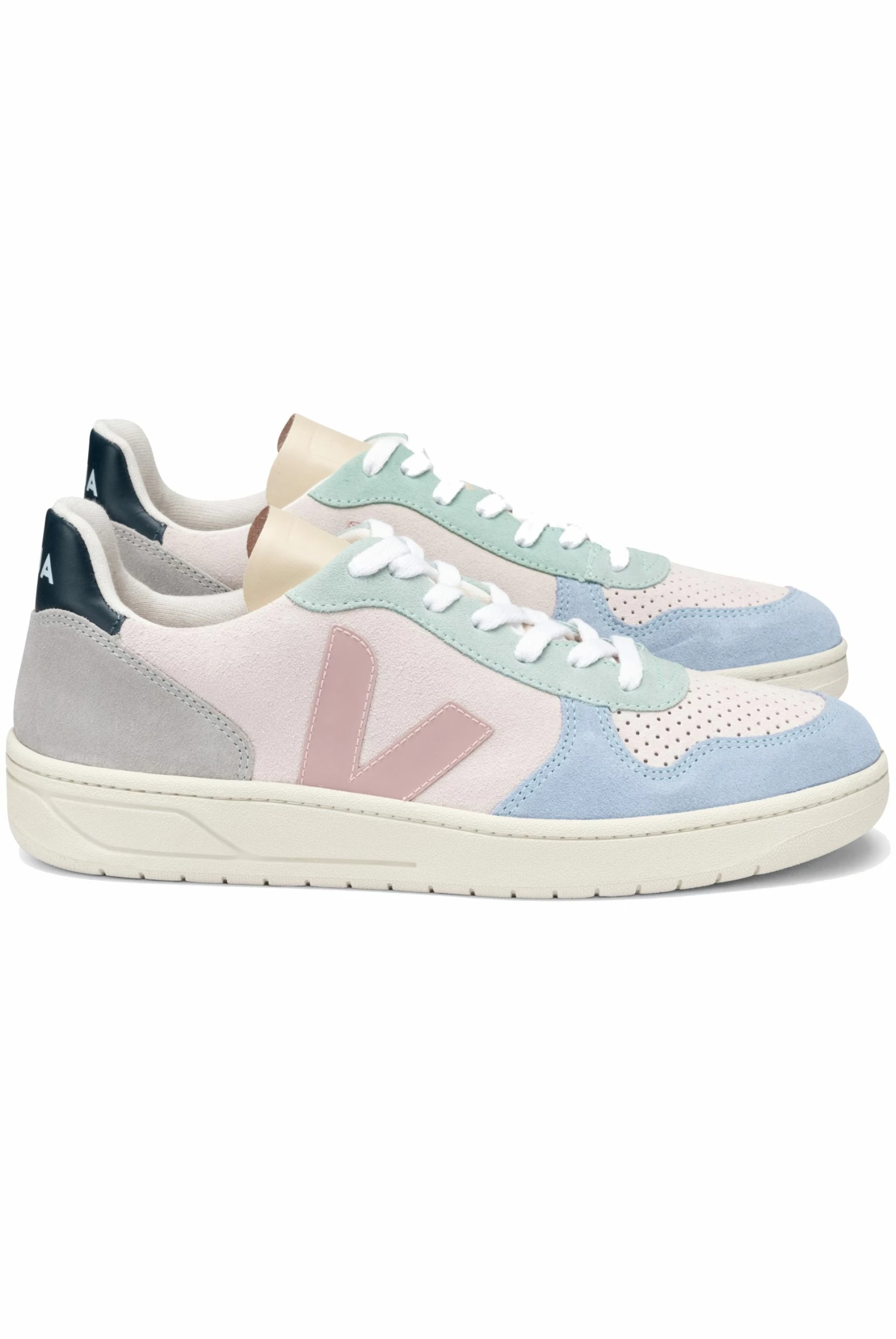 Veja V-10 Suede Trainers Multico Natural Babe