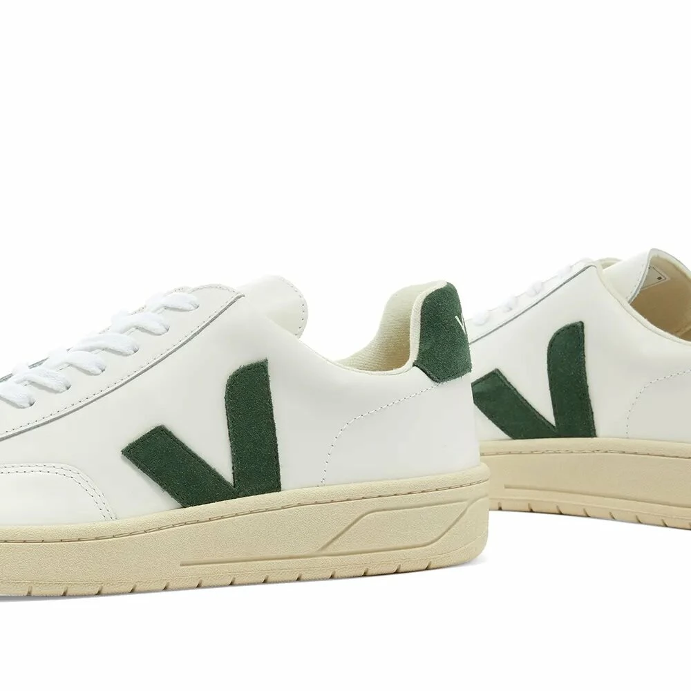 Veja Veja V-12 Leather Sneakers White, White & Green