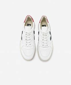 Veja Extra White and Nautico Pekin Leather V10 Sneakers