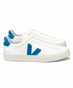 Veja Campo Leather Trainers - White Swedish Blue