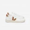 Veja V-10 Leather White Camel Shoes