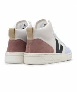 Veja V-15 Suede High Top Trainers - Multico Natural Black
