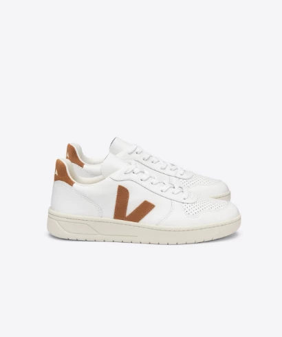 Veja V-10 Leather Extra White Camel Sneakers Man