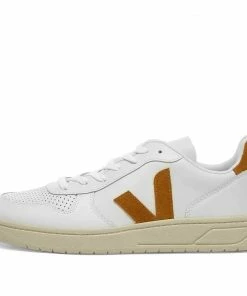 Veja Veja V-10 Leather Basketball Sneaker White Camel