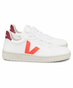 Veja V-10 CWL Trainers - Orange-Fluo Marsala