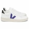 Veja V-10 Leather Trainers White Purple Black