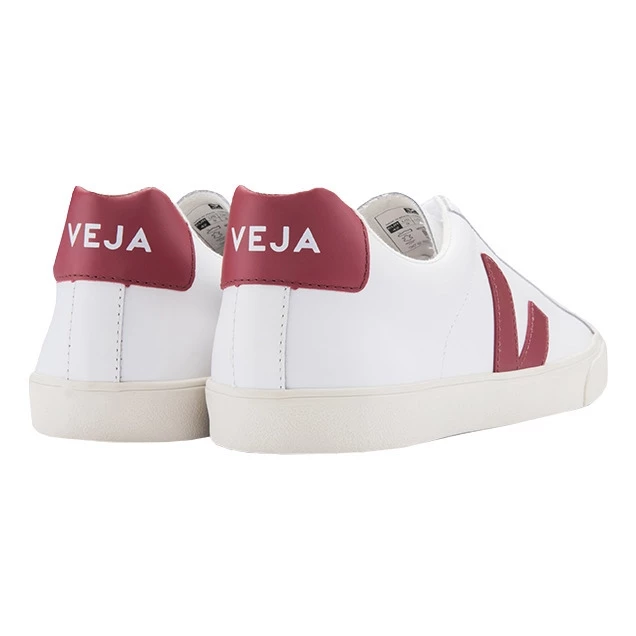 Veja Veja Esplar Clean Leather Sneaker White & Marsala