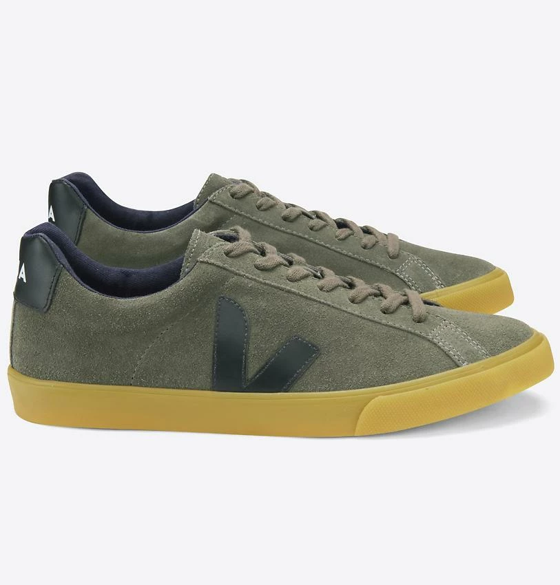 Veja Essbar Suede Olive Black Natural Sole Sneakers