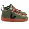 Veja Roraima Suede High Top Trainers - Olive Black
