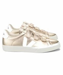 Veja Recife Chrome Free Leather Trainers - Platine White