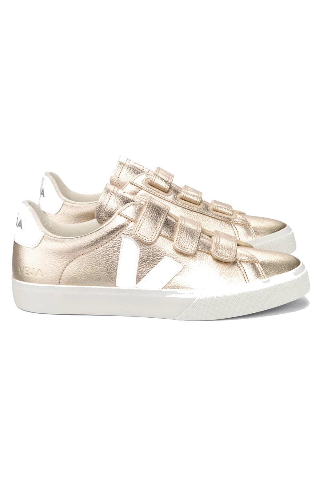 Veja Recife Chrome Free Leather Trainers - Platine White