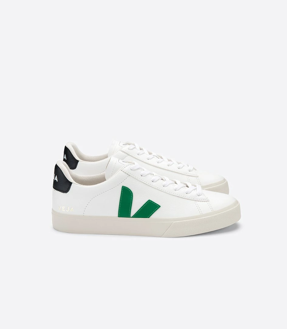 Veja Campo Leather Extra White Emeraude Black Sneakers