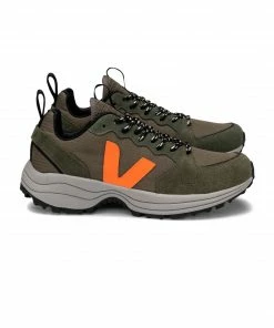 Veja Venturi Ripstop Kaki Neon Orange Trainers