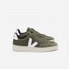 Veja Olive and White V12 B Mesh Sneaker