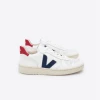 Veja Extra White and Nautico Pekin Leather V10 Sneakers