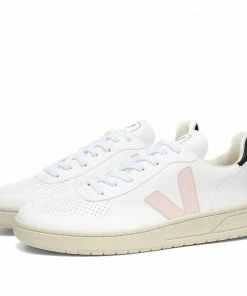 Veja Veja V-10 CWL Basketball Sneaker White, Pink & Black